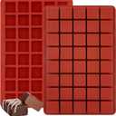 JOERSH 2PCS Square Silicone Caramel Hard Candy Molds for Chocolate, Truffles, Ganache, Jelly, Praline, Brownie, Butter, Ice Cube Tray (2 Pcs: 40 Cups, 1.2x1.2x0.7 Inch)