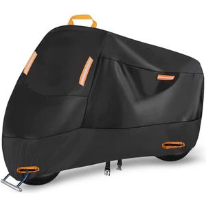 Seceles 300D Motorcycle Cover Waterproof Outdoor, All Season Protection Motorcycle Tarp Fit for Honda VTX 1300 C Fat Bob Kawasaki Vulcan 900 KawasakiKLR650 (3XL: 96" x 37" x 50")