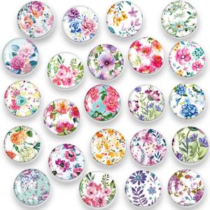 MORCART 30Pcs Refrigerator Magnets Fridge Magnets, Flower Fridge Decoration Sticker, Magnets for Kitchen Fridge, Locker Whiteboard, Office, Dishwasher MR-3082