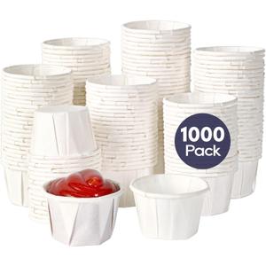 LITOPAK 1000 Pack 1 oz Paper Souffle Cup, Disposable Paper Medicine Cup for Tasting Pills, Food Dessert, and Condiments