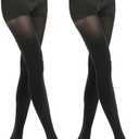 MANZI Women's 2-6 Pairs Opaque Control Top Tights Comfort Stretch 70 Denier Pantyhose M