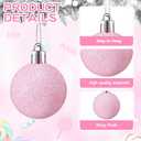 24 Pcs Pastel Christmas Ornaments Candy Ball Christmas Decorations Hanging Glitter Mini Macarons Balls Rainbow for Xmas Tree Holiday Party Home Centerpiece Wreath Garland, 1.57 Inch