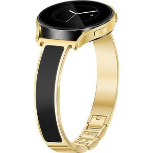 38mm Smart Watch Band, Black and Gold,  Gold Slim Watch Bands Women, 
Jewelry Dressy Cute Bracelet Metal Strap