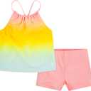 Hurley Girls' Boyshort Tankini 2-piece Swimsuit (8, Pink Flamingo/Boyshort)