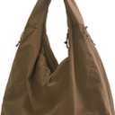 Large Nylon Hobo Bag Women Crescent Shoulder Bag Vintage Tote Bag Casual Shopper Handbag for Women (Coffee)