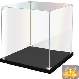 KOLIPI Acrylic Display Case for Collectibles Assemble Clear Acrylic Display Box for Lego Alternative Glass Case for Showcasing Figures Doll Toys Home Storage(12x12x12 inch, 30x30x30 cm)