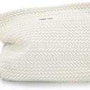 Weaving Makeup Bag Cosmetic bags Canvas Zipper Pouch for Women, White Cute Coquette Large Preppy Pencil Purse Toiletry Bag Organizer Handbags Travel accessories