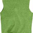 RoseSeek Women's Button Down Sweater Vest Sleeveless Crewneck Knit Knitwear (Green, XL)