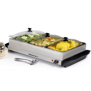 Elite Platinum 3 x 2.5 Qt. Stainless Steel Electric Buffet Server