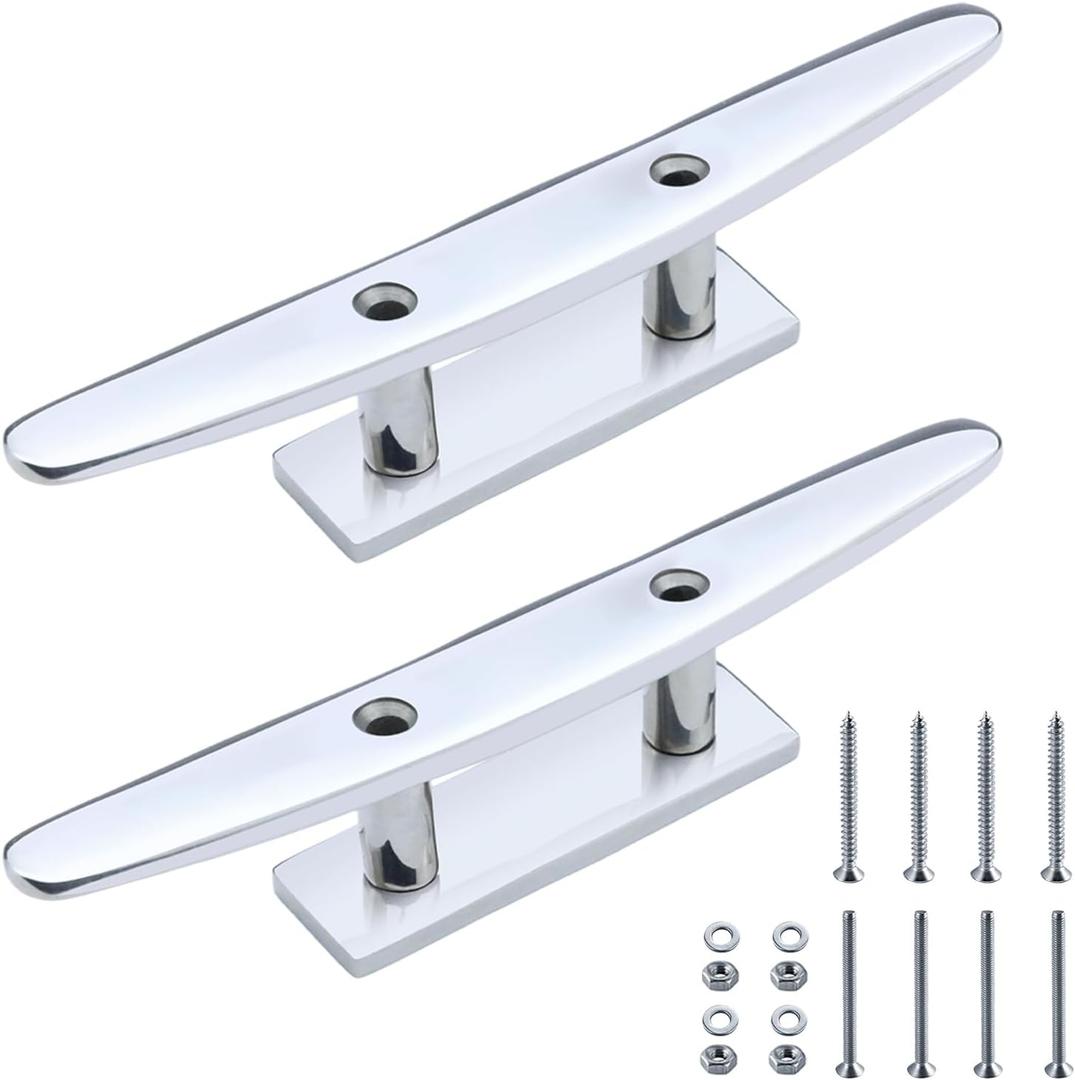 YANYUCB Boat Cleat,Open Base Dock Cleats,4''5''6''8 inch Marine Dock Cleat,316 Stainless Steel Boat Cleat Rope Cleat with Fasteners for Boats,Docks,Decks,Kayaks