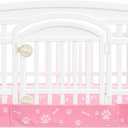 Dog Playpen Bottom Pad Mat for 36" 4-Panel Playpens - Scratch & Chew-Resistant Puppy Pen Floor Mat with Hook & Loop Fasteners, Waterproof & Leakproof, Non-Slip (Pink) (Playpen Not Included)
