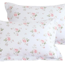QSH 100% Egyptian Cotton Floral Pillow Cases Standard Size Set of 2, Flowers Print Pattern Bedding Pillow Shams Standard Size, Envelope Closure Standard Pillows Covers (20"x26")