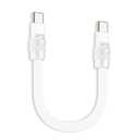 chubbycable Cute Chubby 240W Short USB-C Cable Power Bank Fast Charging Cable Silicone Charger Cord Compatible with iPhone 17-15 Series iPad, White+White, Type-C to Type-C, 10 inch