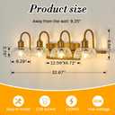 UOFUS 4-Light Gold Vanity Light Vintage Bathroom Lighting Fixtures