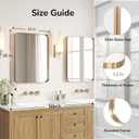 USHOWER Gold Bathroom Mirrors 24"x36" 2 Pack, Brushed Gold Rectangle Mirrors for Over Sink, Aluminum Frame, Anti-Rust, Tempered Glass, Horizontal or Vertical Mounted, Champagne Gold (Neutral Gold)