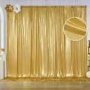 10x10 ft Gold Sequin Backdrop Curtain Panels for Parties, Wrinkle Free Glitter Photo Backdrop Drapes 2 Panels 5x10FT Shimmer Back Drop Cloth for Wedding Birthday Christmas Photography Background