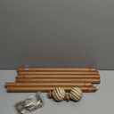 Wood Curtain Rods for Windows 36 to 88 Inch:Boho Farmhouse Wooden Curtain Rod for Living Room Bedroom,Rustic Adjustable Heavy Duty Drapery Rods Set Brown Decorative Bamboo Imitation Wood Grain