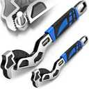 DISEN Self Adjusting Pipe Wrench, 8” and 12” Multifunctional Self Locking Wrench Set, Self Adjustable Wrench Plumbing Tools for Pipe Fittings and Nuts, Chromium Vanadium Steel