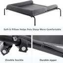 WESTERN HOME Cooling Elevated Dog Bed for Large Dogs, Portable Indoor & Outdoor Raised Dog Bed with Breathable Mesh, Chew Proof Pet Hammock Cots with Removable and Waterproof Bolsters (48.0"L x 35.0"W x 8.0"Th, Grey)