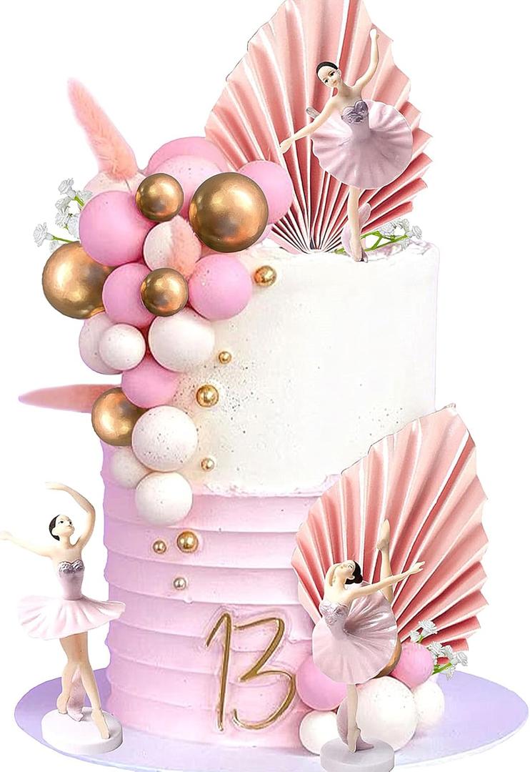 Ballerina Tutu Ballet Dancer Girls Cake Decoration Dancing Cake Dessert Muffin Decoration for Wedding Baby Shower Birthday Party