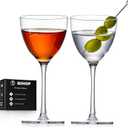 Nick and Nora Cocktail Glasses, 5.8Oz Hand Blown Martini Glasses Set of 2, 100% Lead-Free Crystal Coupe Glassware, Small Cocktail Glasses for Manhattan, Cosmopolitan, Espresso with Gift Box