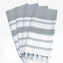 GLAMBURG Peshtemal Turkish Towel Cotton Beach Towels Oversized 36x71 Set of 4, Cotton Beach Towels for Adults, Soft Durable Absorbent Extra Large Bath Sheet Hammam Towel - Charcoal Grey