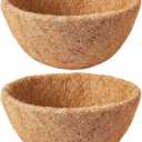 2 Pack 12 Inch Coco Liners for Hanging Baskets - Natural Hanging Basket Liners Coconut Liners for Planters Coconut Fiber Planter Liner for Wire Baskets and Flowers Outdoor Garden Decor