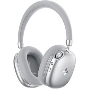 havit Space S1 Hybrid Adaptive Noise Cancelling Headphones, 100H Playtime, 45dB ANC, Bluetooth 6.0, LHDC Hi-Res Audio, Over Ear Wireless Headphones with App EQ, Dual Device, for Travel, Office, Home (Silver)