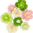 Mybbshower Crepe Paper Flower for Wall Psprt Pom Pom Decor Girls Birthday Party Backdrop Baby Shower Nursery Room Decoration Pack of 9 (Pink Green)