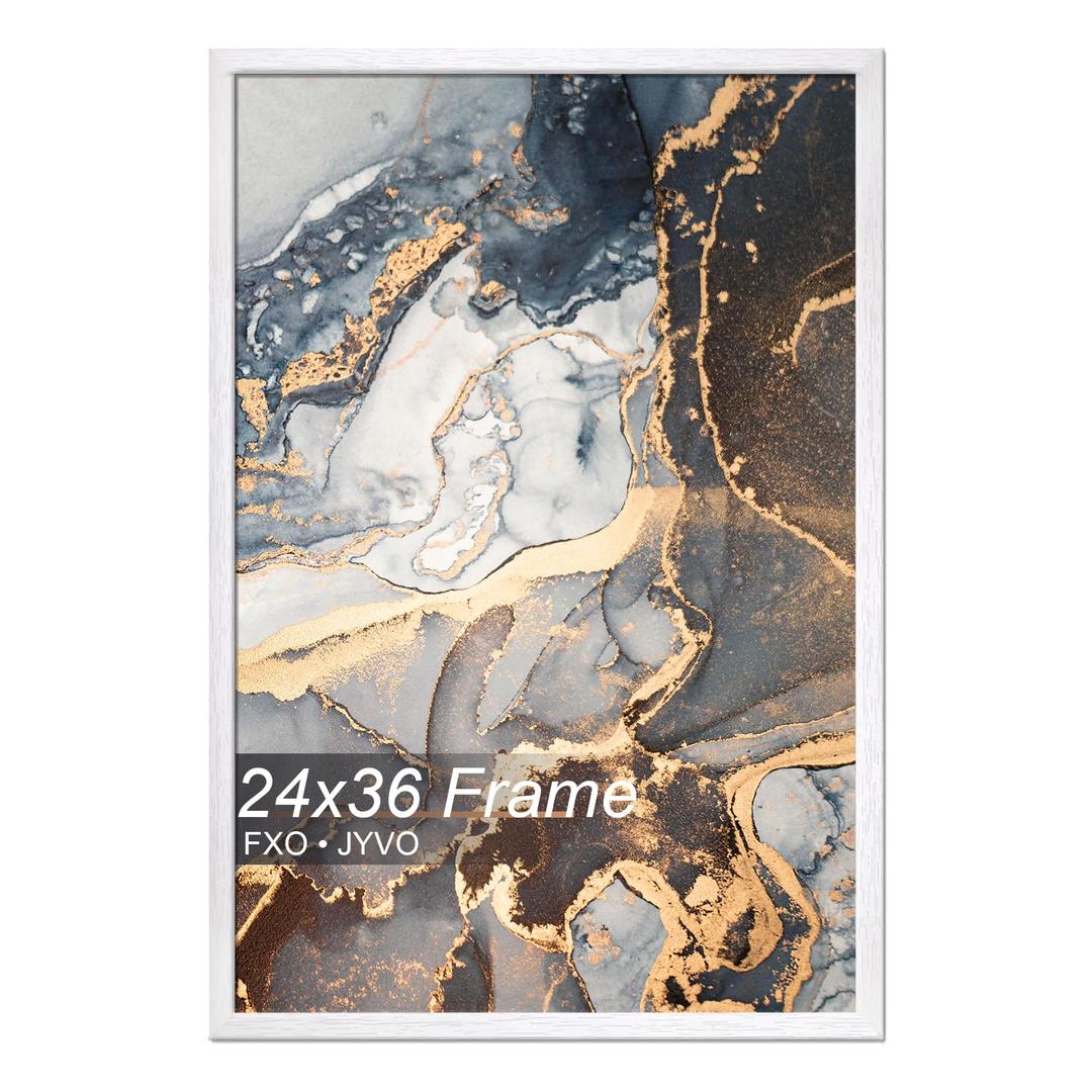 Fxojyvo 24x36 Picture Frame White Engineered Wood Wall Hanging