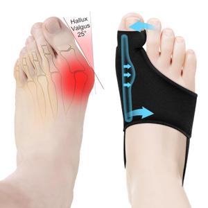 2CSP Bunion Corrector for Women & Men Big Toe Straightener-Bunions Correction Women & Men-Bunion Splint-Bunion Pads for Bunion Relief-Hallux Valgus Pain Relief ,Comfortable & Breathable for Day/Night (2, Black)
