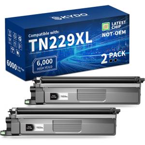 Skydo TN229XL Black Compatible Toner Cartridges Replacement for TN229 TN-229 TN 229 XL Toner Cartridges to Use with MFC-L3780CDW MFC-L3720CDW HL-L3280CDW HL-L3220CDW Printer(2 Blacks)