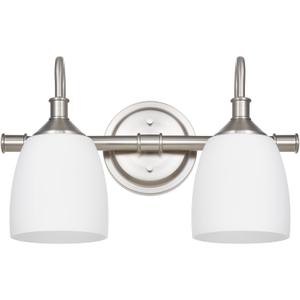2-Light Bathroom Vanity Light Fixtures Over Mirror, Vintage Vanity Lights for Living Room, Milk White Glass Shades, Standard E26 Base, Brushed Nickel