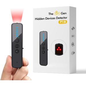 Upgraded Hidden Camera Detector - AI-Powered Anti-Spy Device, GPS Tracker & Bug Detector, Portable RF Signal Scanner for Hotels, Travel, Home & Office (Black)