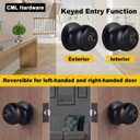 CML Hardware Matte Black Keyed Entry Door Knob for Entrance, Exterior and Interior Use, Round Ball Handle, Stainless Steel