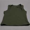 REORIA Butsmooth Women's Square Neck Going Out Crop Tops Double Lined Cute Basic Tank Tops 2025 Clothes (Dark Green)