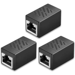 EZYUMM 3 Pack Ethernet Coupler, Premium Gold Plated Ethernet Extender, RJ45 Coupler Female to Female for Cat7/ Cat6/ Cat5/ Cat5e Network Cable