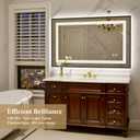 40X24 Inch LED Bathroom Mirror with Lights, Black Frame Frontlit+ Backlit Bathroom Vanity Mirror for Wall, Ultra-Clear Tempered Glass, Shatter-Proof, Anti-Fog and Memory Function, ETL Listed