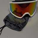 Ski/Snowboard Goggles for Men Women, OTG Snow Goggles Anti Fog 100% UV Protection Snowboarding Goggles (A01-white/Revo Red)