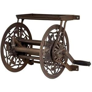 AMES 2398110 NeverLeak Decorative Wall Mount Hose Reel, Brown