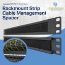 1U Brush Panel (2 Pack) 19 inch Rackmount Strip Cable Management Spacer for Network Server Rack Cabinet Enclosure - High Density Filler (Increased Airflow - Decreased Dust Accumulation) Tupavco TP1710