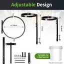 Adjustable 5 Gallon Trash Bucket Holder, Black Heavy-Duty Steel Bucket Storage Holder Can Be Installed for Zero Turn Mowers, Used for Outdoor Garbage and Yard Cleaning (Bucket Not Included)