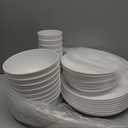 Supernal 32pcs Wheat Straw Dinnerware Sets, White Dishes for 8, Plates and Bowls Sets, Reusable Plastic Plates, Microwave Dishwasher Safe, White Plastic Dinnerware Set