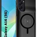 Battery Case for Galaxy A16/A17,Enhanced 10000mAh Portable Protective Wireless Charging Case Support Carplay Compatible with Galaxy A16 A17(6.7 inch) Rechargeable Extended Battery Charger Cover-Black