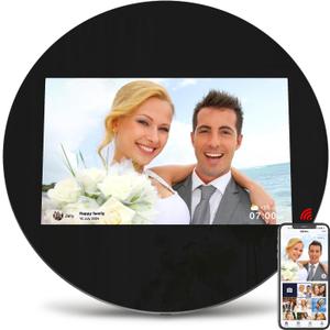 Digital Picture Frame, ThankVip 10.1 Inch WiFi Digital Photo Frame, IPS HD Display Touch Screen,32GB Storage, Slideshow, Wall Mountable, Auto-Rotate, Share Photos and Video via Uhale App (Black Mirrored)