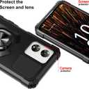 for Celero 5G SC Case with Screen Protector,Celero5g SC Phone Case Magnetic Ring Stand Military Grade Rugged Frosted PC Back Soft Silicone Shockproof Cover for Celero 5g SC Black