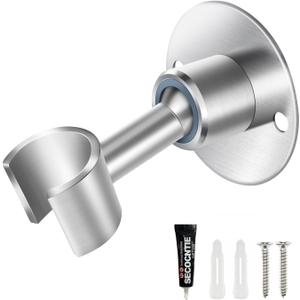 Shower Head Holder Wall Mount,Stainless Steel Handheld Shower Head Holder,Adjustable Shower Spray Holder Metal Shower Head Bracket,Brushed Finish