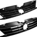 SIEMID Front Grill Compatible with Volkswage.n Jetta MK6 2015 2016 2018 Insert Bumper Upper Center Grille