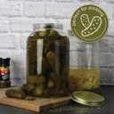 Kitchentoolz 2 Pack - 1 Gallon Glass Mason Jar Wide Mouth with Airtight Metal Lid - Safe for Fermenting Kombucha Kefir - Pickling, Storing and Canning- BPA-Free Dishwasher Safe- Made in USA