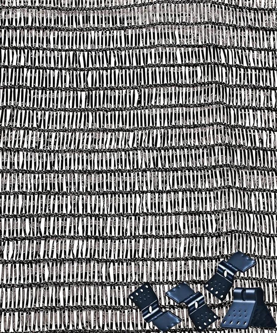 Roshad Black 30% Shade Cloth,10ft x 30ft Sunblock Fabric Cut Edge UV Resistant for Garden Plants Cover, Greenhouse, Barns Kennel, Patio, Tomatoes with Clips